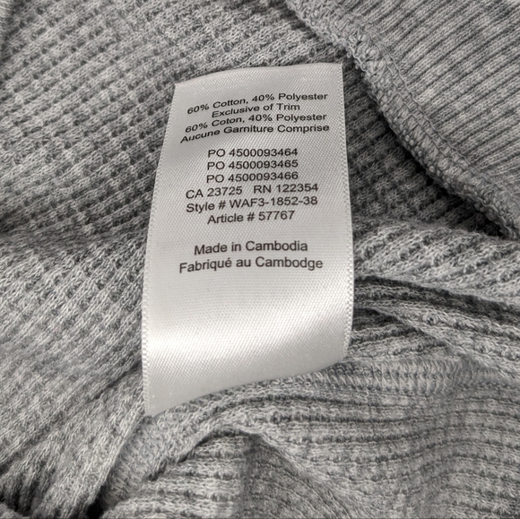 Tna Waffle Long Sleeve Top - Grey - Size XS - Picture 5 of 5